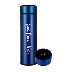 Personalized Smart Water Bottle with LCD temperature display, showcasing custom name.