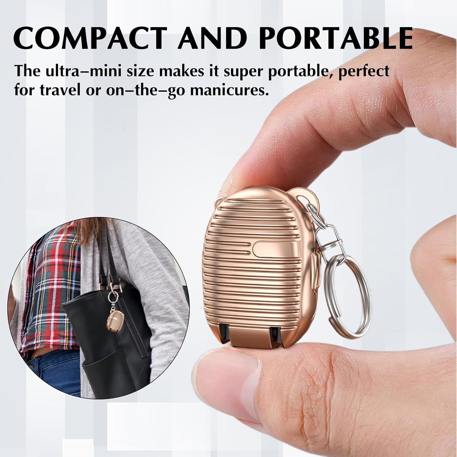 Keychain Nail Clipper – Mini Folding Stainless Steel Nail Cutter with Built-in Nail File | Portable Pocket Manicure Tool for Travel (Multicolor, 1 Pc)