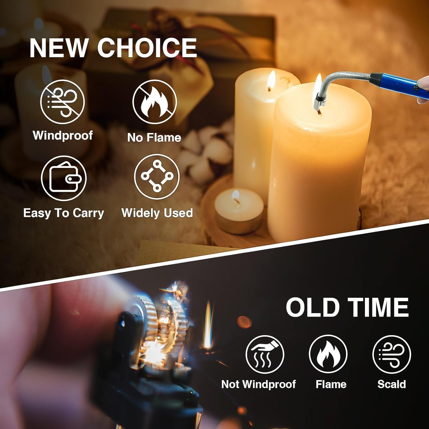 Electric Arc Lighter – USB Rechargeable with 360° Flexible Neck