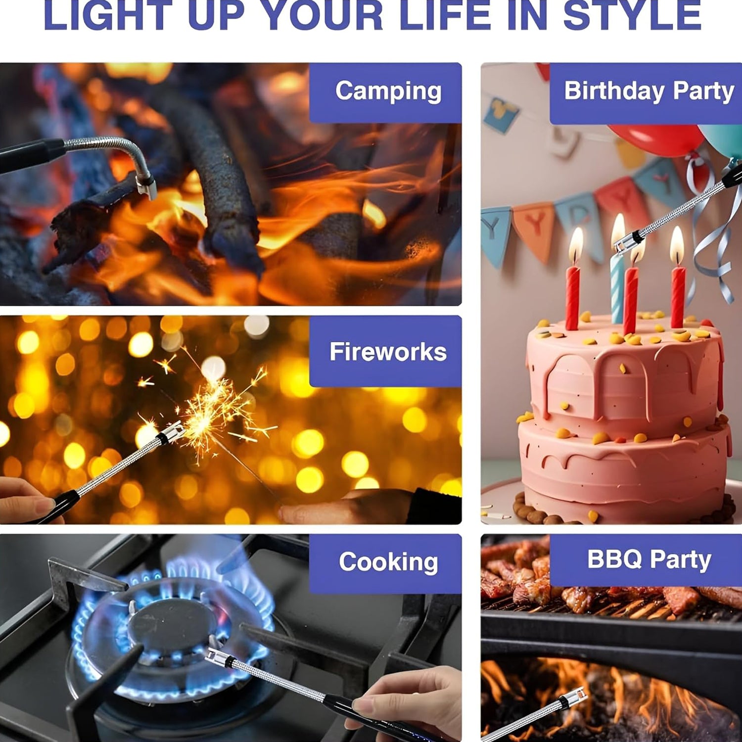 Electric Arc Lighter – USB Rechargeable with 360° Flexible Neck