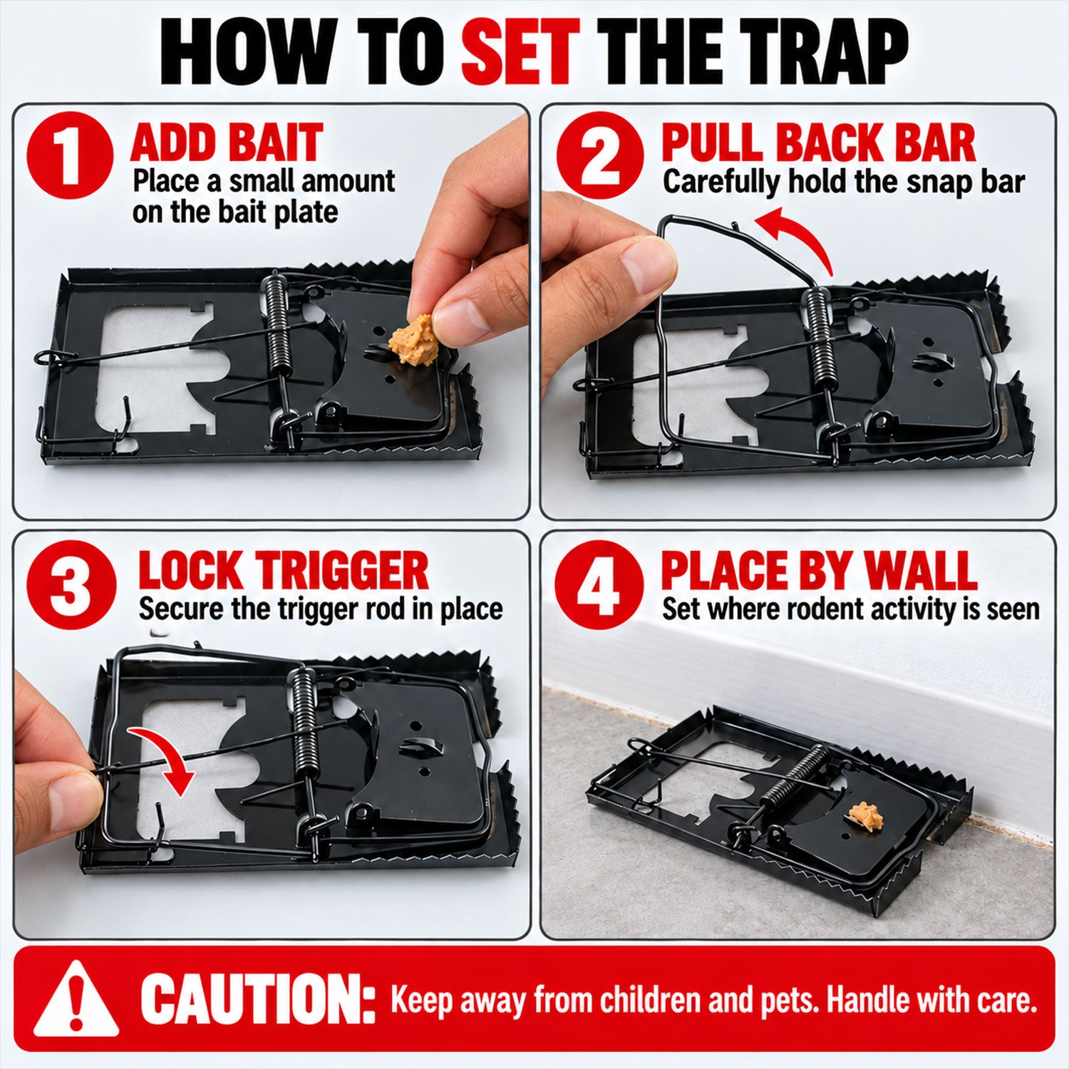 Mouse Trap Catcher Rodent Traps Mice Control Mice Snap Kill Trap (2 Pc)